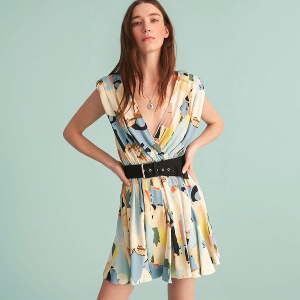 Mini Print Wrap Dress Wolf & Badger